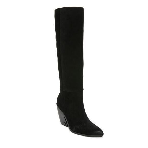 Sam Edelman Womens Annabel Black Suede Knee High Boot Size 9 NWOB Leather Lining - Picture 2 of 13